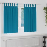 vidaXL Perdele cu perdele 2 pcs Turcoaz Poliester