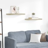 VidaXL Rafturi de perete suspendate, 2 buc., stejar 60x23,5x3,8 cm MDF 323875