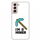 Husa compatibila cu Samsung Galaxy S21 Silicon Gel Tpu Model Minecraft Miner