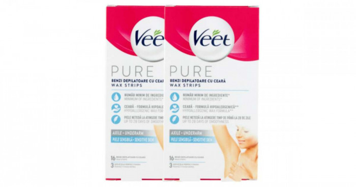 Veet Pure Hideggyanta szalagok &eacute;rz&eacute;keny bőrre 2x16db