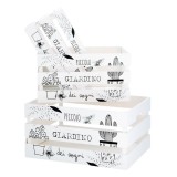 Set 3 cutii depozitare,lemn alb negru 30 x 20 x 16 cm, 35 x 25 x 18 cm, 40 x 30 x 20 cm