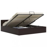 VidaXL Cadru pat depozitare hidraulică gri 180x200 cm piele ecologică