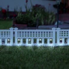 Garden of Eden - Gard solar cu LED, 58 x 36 x 3,5 cm, alb rece - 4 buc./set