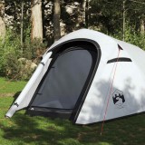 vidaXL Cort camping tunel 3 persoane, alb, țesătură opacă, impermeabil 94603