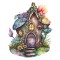 Sticker decorativ Casuta in copac, Multicolor, 67 cm, 5701ST