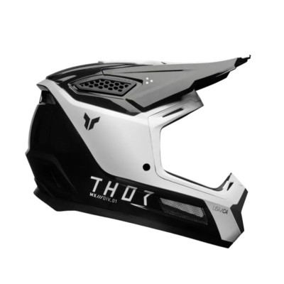 Casca cross Thor Fleet Storm negru cu alb foto