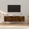 Set dulapuri TV, 3 piese, stejar fumuriu, lemn prelucrat