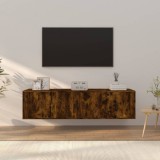 Set dulapuri TV, 3 piese, stejar fumuriu, lemn prelucrat