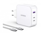 INCARCATOR retea Ugreen, Nexode &quot;CD289&quot; Quick Charge 140W GaN, 1 x USB, 2 x USB Type-C, alb &quot;15339&quot; (timbru verde 0.18 lei) - 6941876213399