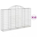 Cumpara ieftin Cosuri gabion arcuite 10 buc, 200x30x120/140cm, fier galvanizat