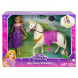 Disney princess set papusa rapunzel si calul maximus, Mattel