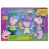 Peppa pig set 3 purcelusi care se imbraca cu figurine si accesorii