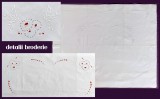 Fata de perna 82x70cm - broderie sparta cusuta de mana, motiv flori si spice