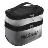 Portfard Dublu cu Maner, Negru Transparent Mat, 21x13x16cm, CMCLASS