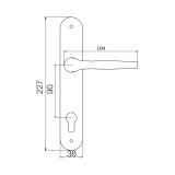 Maner si sild Y 90 maro pentru usi si ferestre