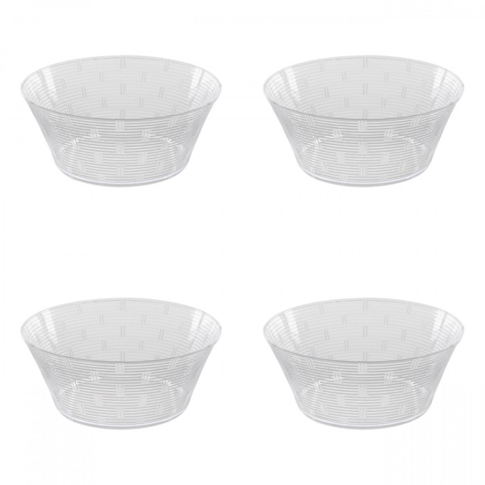 Set boluri, 4 piese, 1.5 L, Plastic, Transparent