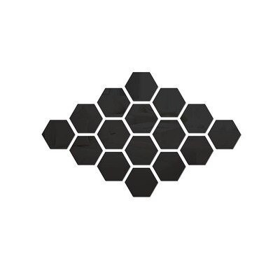 Set Oglinzi Decorative Hexagon XL Black MyStyle&reg; Luxury Home 12 bucati