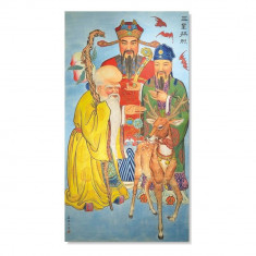 Tablou Feng Shui cu cei trei intelepti, nemuritori Fuk Luk Sau foto