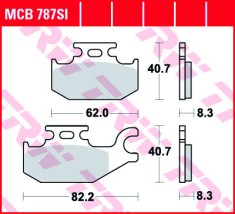 Set placute frana fata dreapta TRW MCB787SI - ATV Suzuki LT-A King Quad - LT-A XP King Quad 4T LC 400-450-500-700-750cc