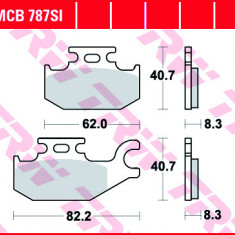 Set placute frana fata dreapta TRW MCB787SI - ATV Suzuki LT-A King Quad - LT-A XP King Quad 4T LC 400-450-500-700-750cc