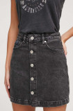 Karl Lagerfeld Jeans fusta jeans culoarea negru, mini, drept