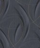 Tapet modern cu linii curbate extralavabil,negru grafit,auriu,GMK 3 10218-15