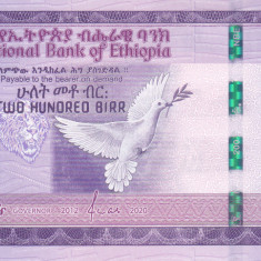 Bancnota Etiopia 200 Birr 2020 - PNew UNC ( serie noua redesenata )