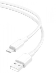 Cablu transfer date si incarcare XO NB249 USB-A - USB-C 5A Brodat 1m, Alb