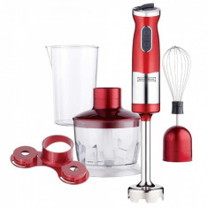 Blender, Chopper si mixer 3 in 1 Royalty Line RL-ESTMS700, 700W, 500 ml, Turbo, Rosu metalic foto