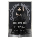 Papusa Monster High Wednesday Rave N, Editie Colectie, Rochie Neagra Goth Glam, Accesorii Teme Extinctie