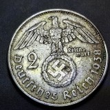 Germania Nazista 2 reichsmark 1938 B argint