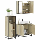 Gossi set mobilier de baie, 3 piese, stejar sonoma, lemn prelucrat