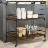 Gossi carucior de bucatarie stejar fumuriu 100,5x50x105 cm lemn