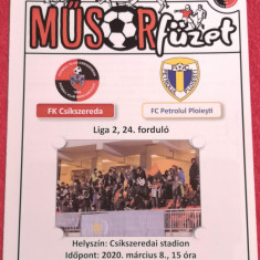 Program meci fotbal FK CSIKSZEREDA(Miercurea Ciuc)-PETROLUL PLOIESTI(08.03.2020)