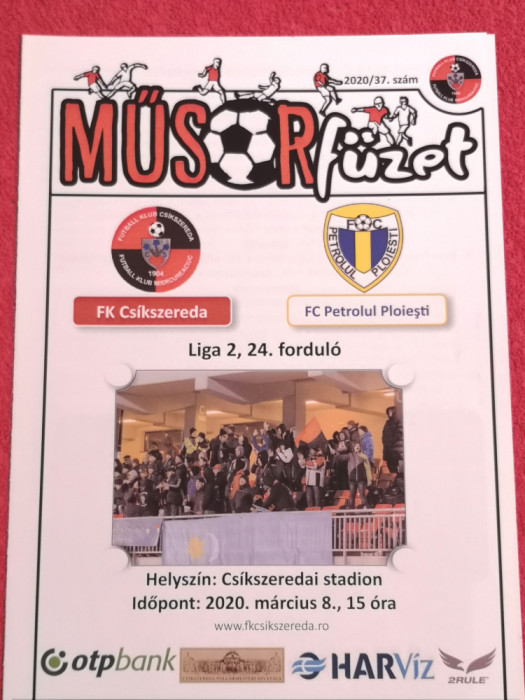 Program meci fotbal FK CSIKSZEREDA(Miercurea Ciuc)-PETROLUL PLOIESTI(08.03.2020)