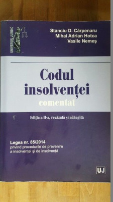 Codul insolventei comentat- S.D.Carpenaru, M.A.Hotca, V.Nemes foto