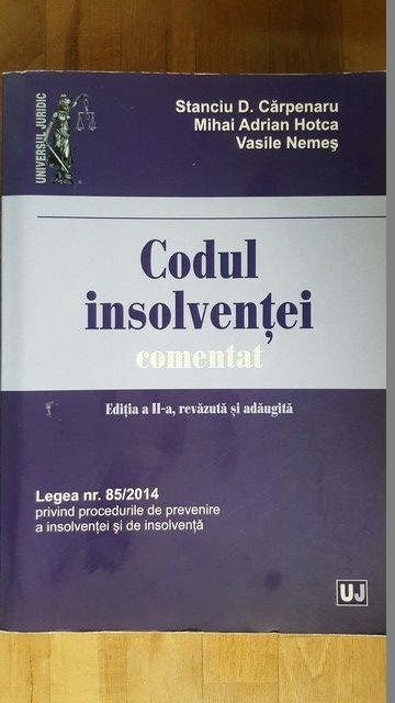 Codul insolventei comentat- S.D.Carpenaru, M.A.Hotca, V.Nemes