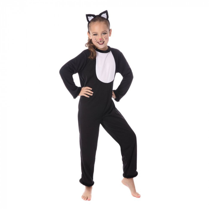 Costum Pisica Kitty pentru fete 128-140 cm 7-10 ani