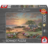 Puzzle 1000 piese Schmidt: Thomas Kinkade - Căsuță pe malul mării