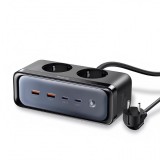 Prelungitor McDodo CH-4610, 70W, 3.5A, 2 x Schuko - 2 x USB-A - 2 x USB-C, Negru