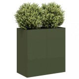 vidaXL Jardinieră verde măsline 80x40x80 cm oțel laminat la rece