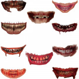 Set de 10 tatuaje temporare pentru Halloween, perfecte pentru feste, decor, sarbatoarea mortilor