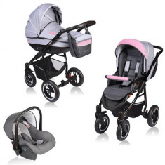 Carucior Crooner 3 in 1 Pink Gray foto