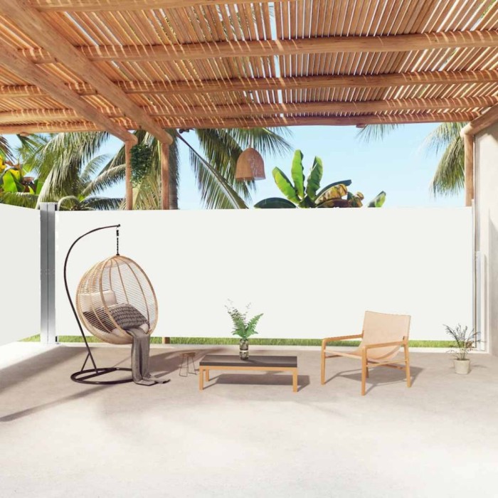 vidaXL Copertină laterală retractabilă, crem, 200x1000 cm 318043
