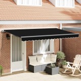 Cortina Retractabilă Negru 400 x 200 cm Poliester, Aluminiu