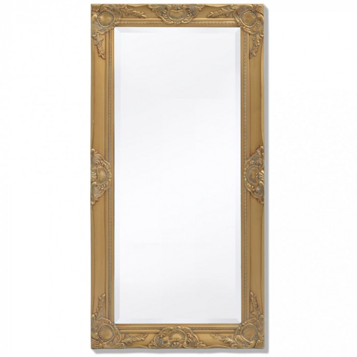 Oglindă de perete &icirc;n stil baroc, 100 x 50 cm, auriu