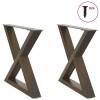 Picioare Masuta Cafea Gossi, 2 Buc, Otel Natural, 60cm, Reglabile, Fixare Blat, Moderne