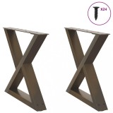 Gossi picioare masuta de cafea 2 buc otel natural 60x(42-43,3)cm otel