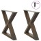 Gossi picioare masuta de cafea 2 buc otel natural 60x(42-43,3)cm otel