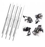 Set 4 Lansete Carbon 3, 90m, 3 Segm, 4 Mulinete Ace 1200, Tambur 12.000